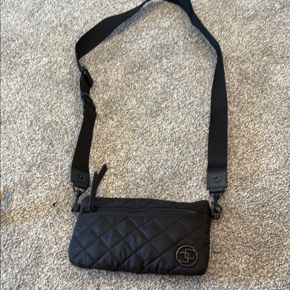 Chico's Black Quilted Crossbody Bag with Adjustable Strap